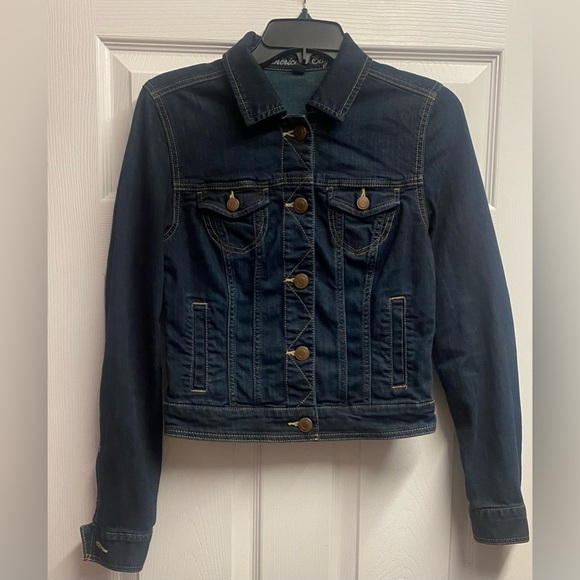 American Eagle Outfitters Jackets & Blazers - American Eagle Cotton Blend Dark Denim Jean Jacket Size Medium